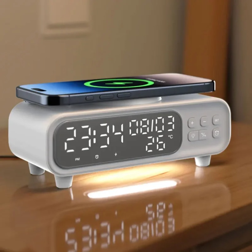 Caricabatterie wireless da 15  - Digital Alarm Clock recensione e prezzo