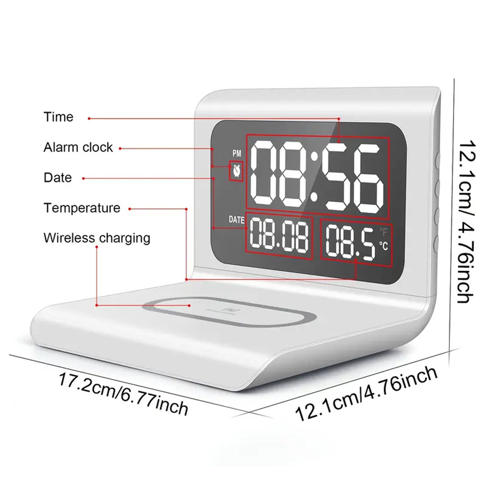 Caricatore Wireless Veloce con - Digital Alarm Clock recensione e prezzo