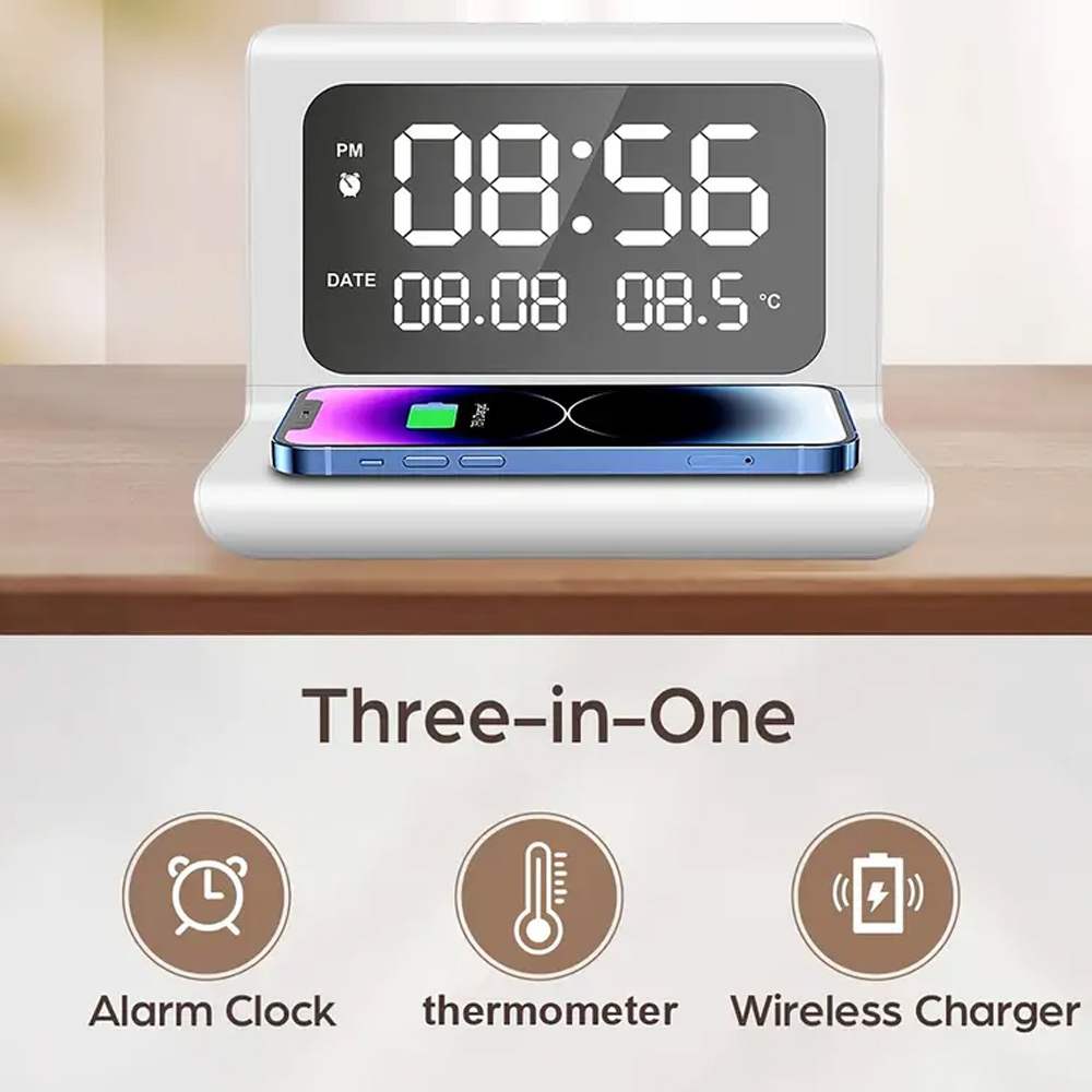 Caricatore Wireless Veloce con - Digital Alarm Clock recensione e prezzo